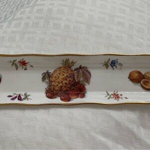 Elegant Gold and Multicolor Fruit Design Serving Tray